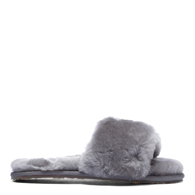 Australia Luxe Collective Grey Shearling Vamp Slide Slippers
