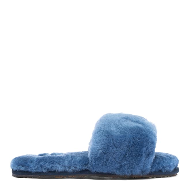 Australia Luxe Collective Navy Shearling Vamp Slide Slippers