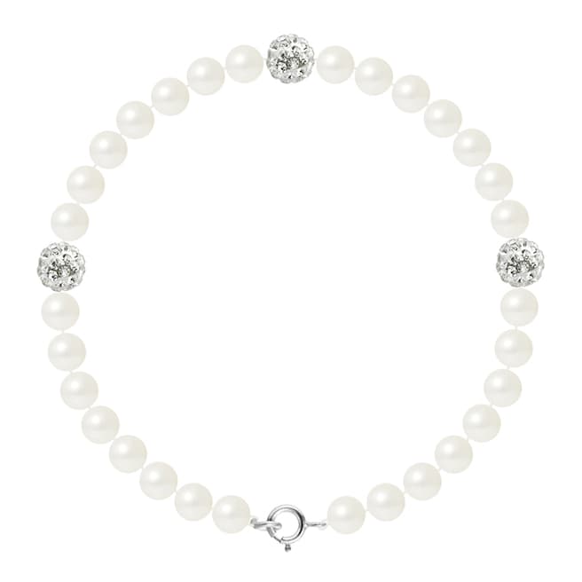 Mitzuko White Pearl/Crystal Bracelet