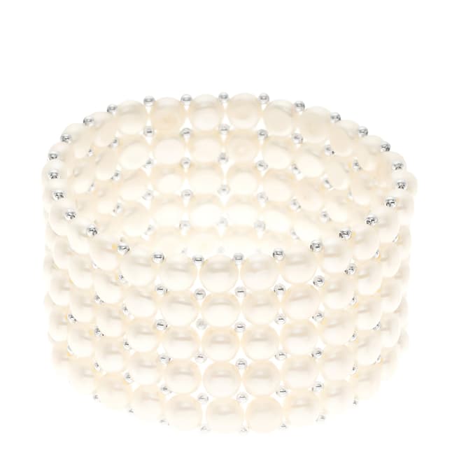Mitzuko White Row of Five Pearl Bracelet
