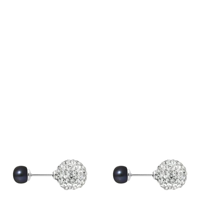 Mitzuko Black Pearl Button Earrings