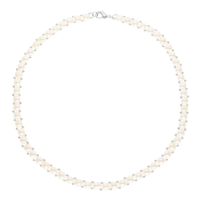 Mitzuko White Row Of Pearls Necklace