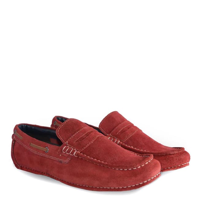 Lambretta Red Tonic Suede Driving Shoes