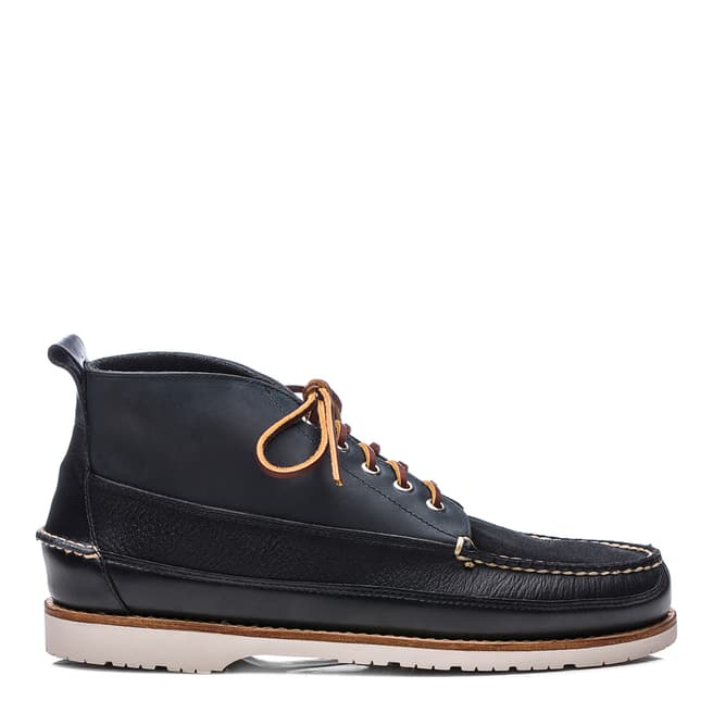 GH Bass Men's Navy Leather Moc II Lyndon Mid Boots