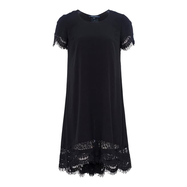 French Connection Black/Nocturnal Classic Crepe And Lace Dress