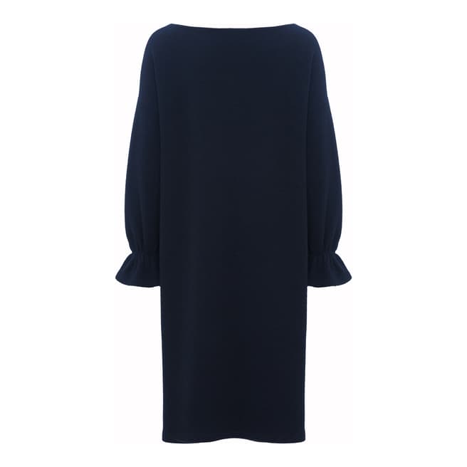 French Connection Utility Blue Ellen Texture Long Sleeve Dress