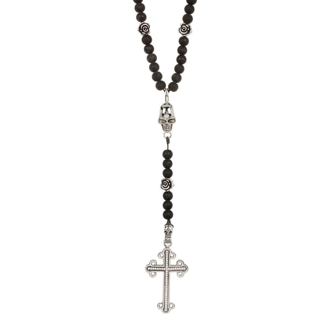 Stephen Oliver Cz  and Black Onyx Cross Necklace