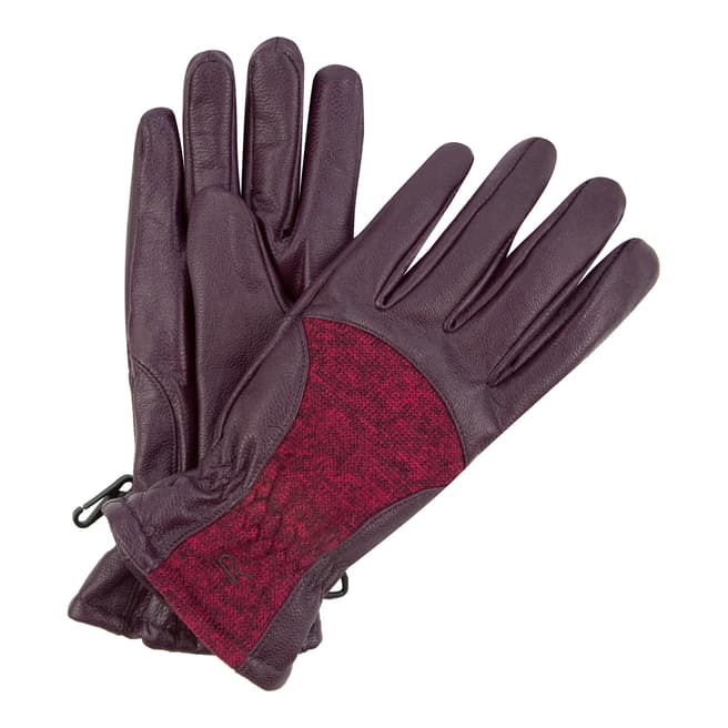 Regatta Women's Fig/Dark Purple Leather & Fleece Garabina Gloves