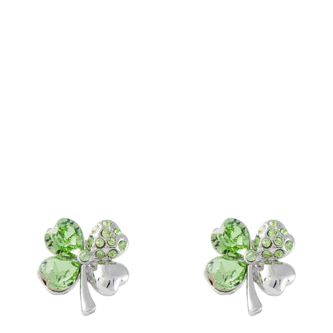 MUSAVENTURA Silver And Green Clover Earrings