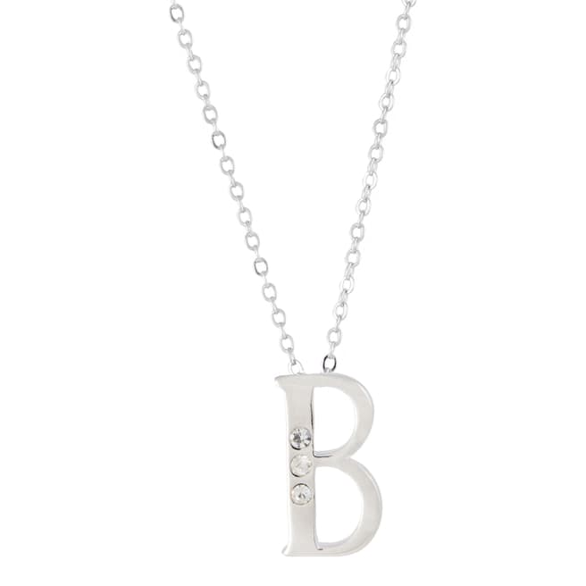 MUSAVENTURA Silver Crystal 'B' Necklace