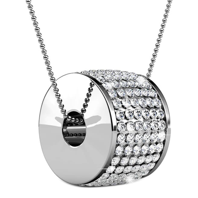 MUSAVENTURA Silver Crystal Charm Necklace
