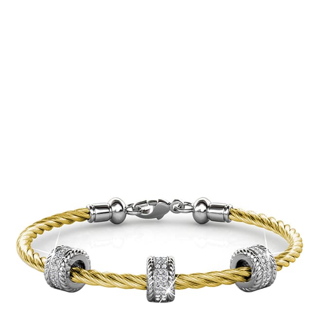 MUSAVENTURA Gold Crystal Charm Bracelet