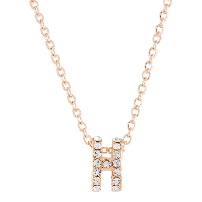 MUSAVENTURA Gold Crystal 'H' Necklace