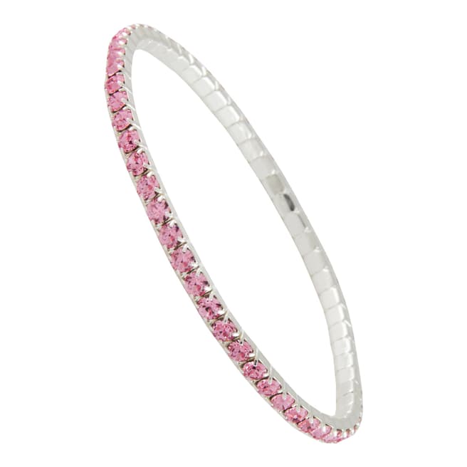 MUSAVENTURA Silver And Pink Crystal Bracelet