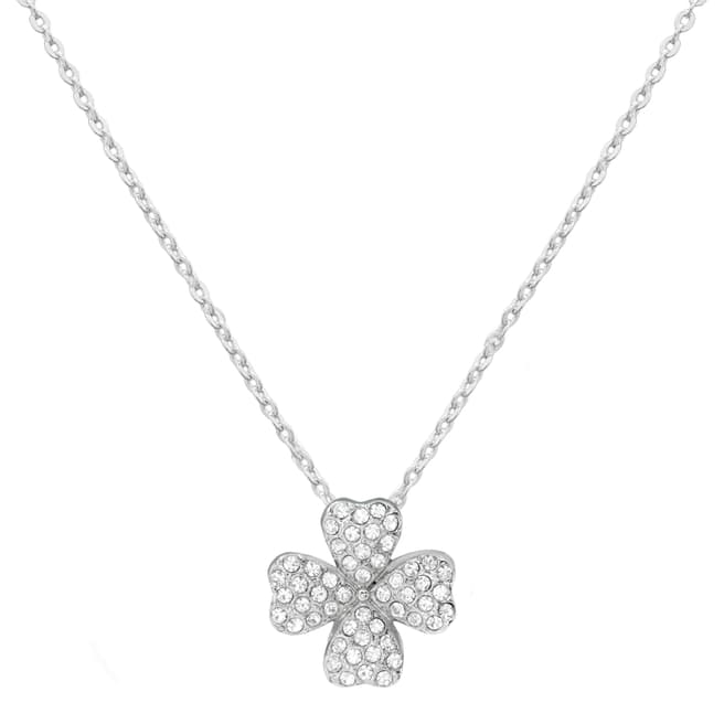 MUSAVENTURA Silver Clover Crystal Necklace