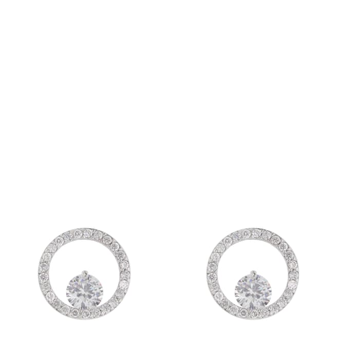 MUSAVENTURA Silver Circle Crystal Earrings
