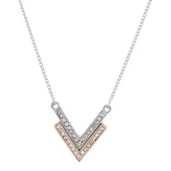 MUSAVENTURA Silver And Gold Crystal Arrow Necklace