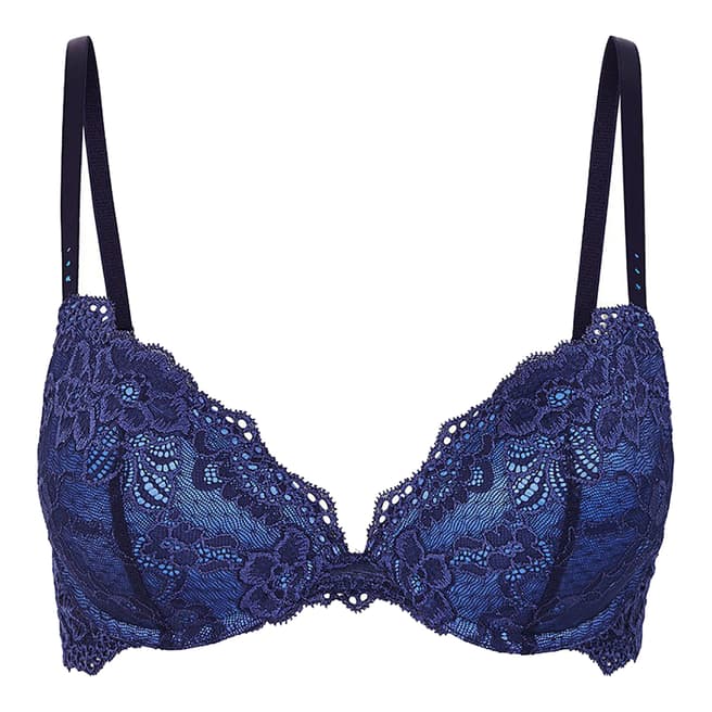Pleasure State My Fit Blue My Fit Lace FMO Push Up Plunge Bra