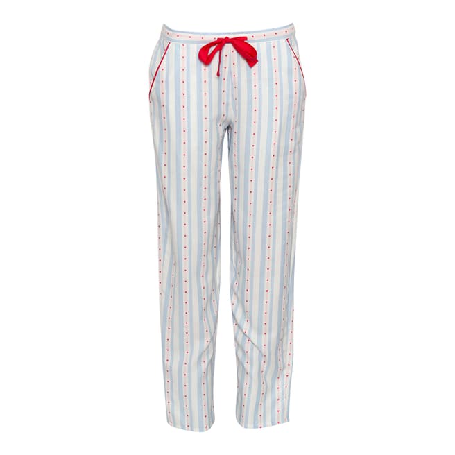Cyberjammies Blue Wren Woven Heart Dobby Stripe Pyjama Pant