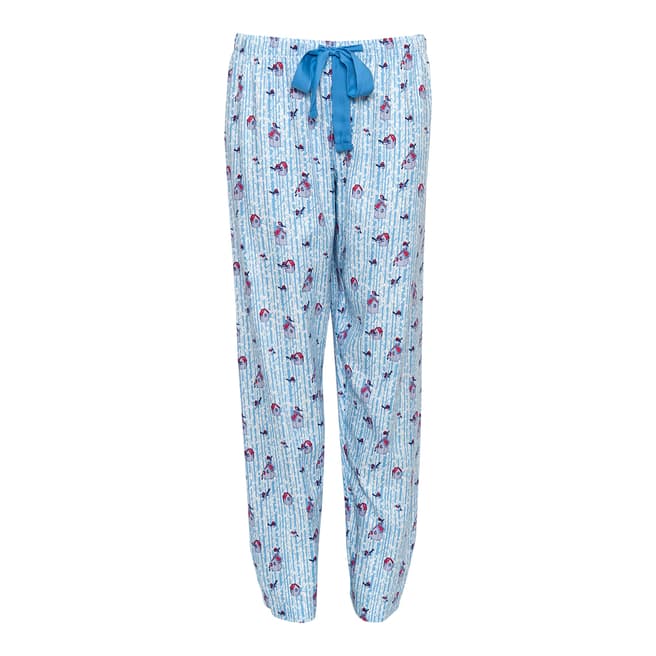 Cyberjammies Blue Wren Woven Brushed Bird Print Pyjama Pant