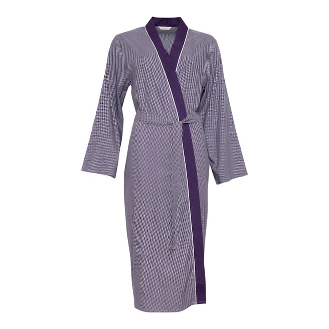 Cyberjammies Purple Abigail Woven Long Sleeve Spot Print Long Robe