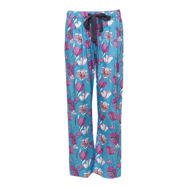 Cyberjammies Blue Bella Woven Floral Print Pyjama Pant