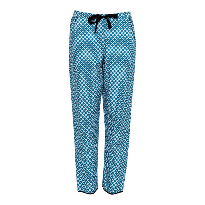 Cyberjammies Blue Clara Woven Tile Print Pyjama Pant