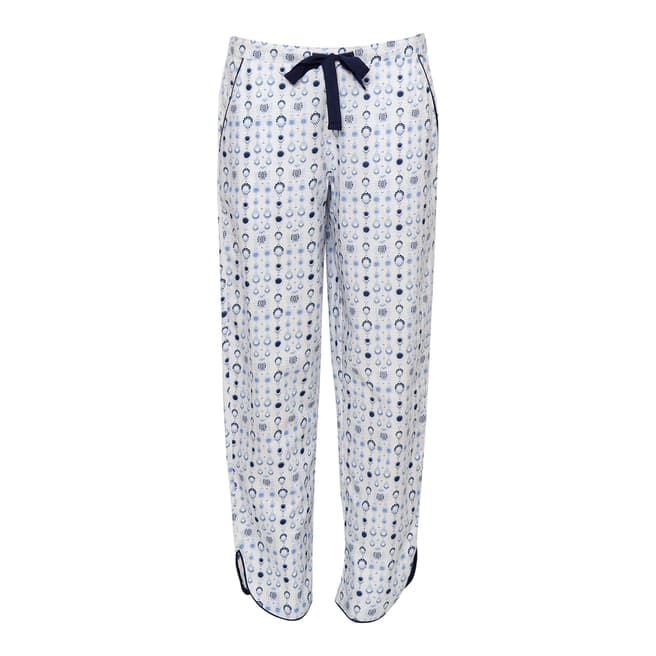 Cyberjammies White Josie Woven White Geo Print Pyjama Pant