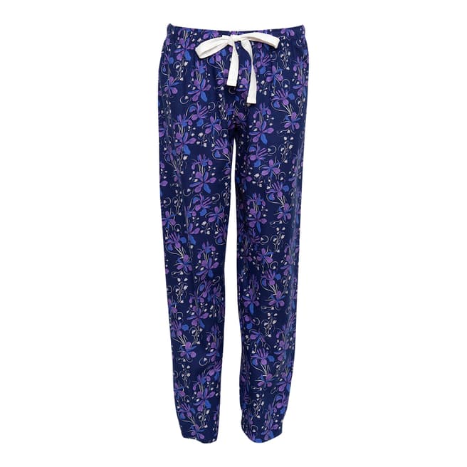 Cyberjammies Blue Sadie Woven Brushed Floral Print Pyjama Pant