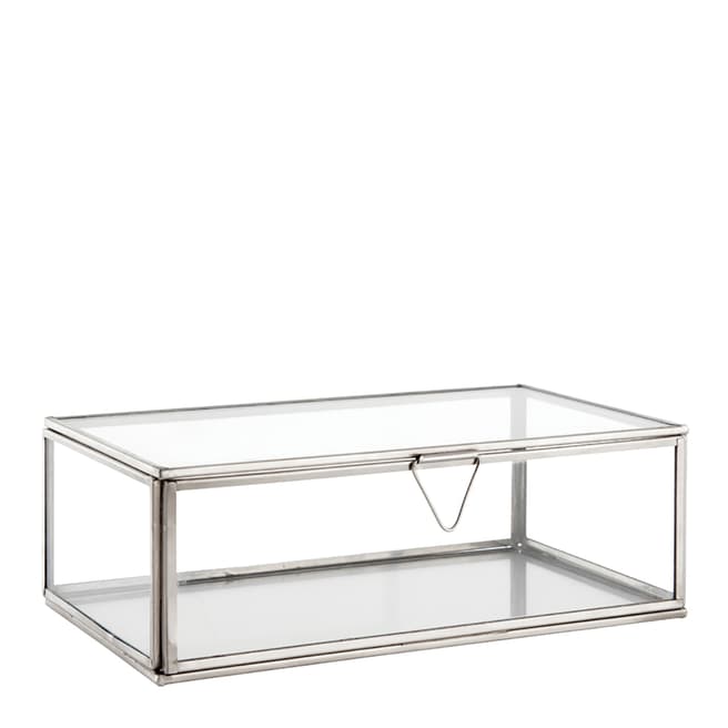 Gallery Living Clear Glass/Nickel Portis Medium Accessory Box