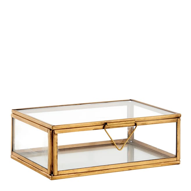 Gallery Living Clear Glass/Aged Brass Portis Box Small