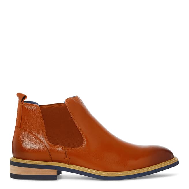 Justin Reece Tan Leather Ethan Brogue Boots
