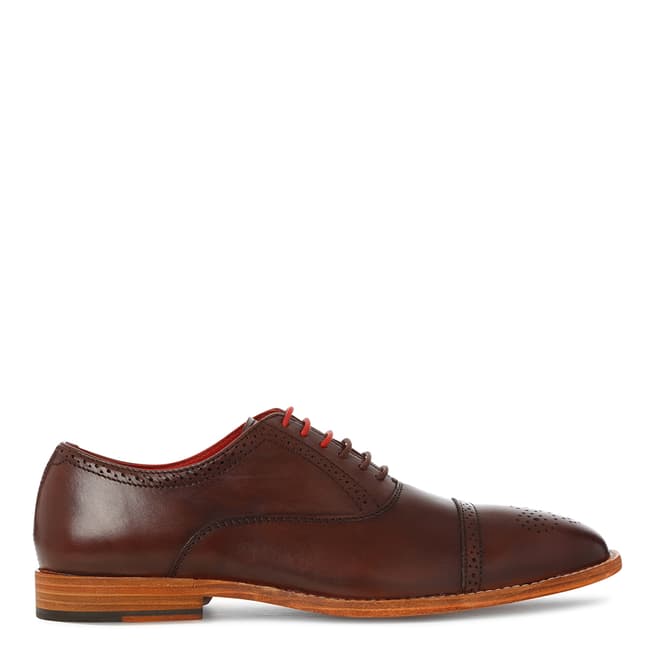 Justin Reece Mens Brown Leather Taylor Brogue Shoes