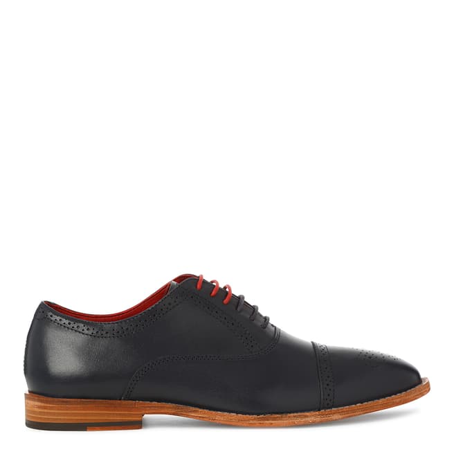Justin Reece Mens Navy Leather Taylor Brogue Shoes