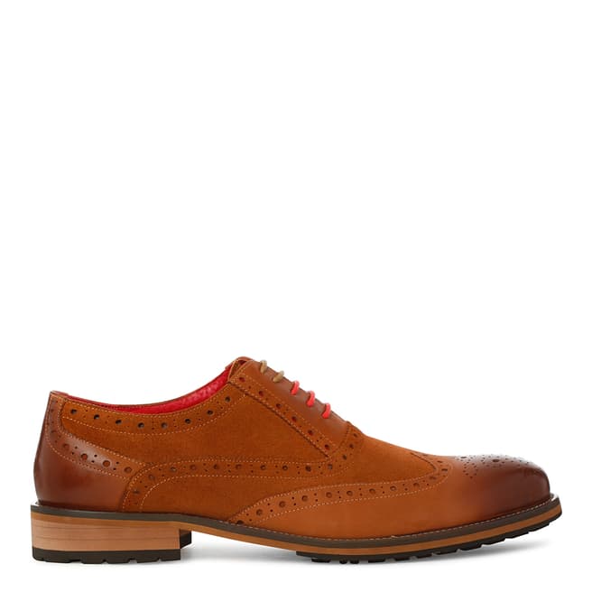 Justin Reece Mens Brown Suede/Leather Oliver 2 Brogues