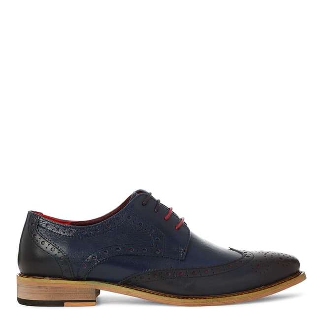 Justin Reece Navy/Red Leather Edward Brogues