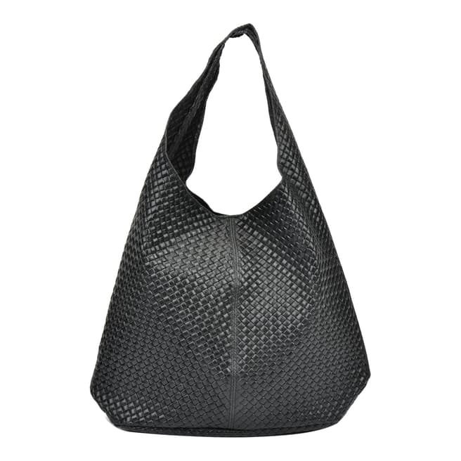 Mangotti Black Leather Tote Bag