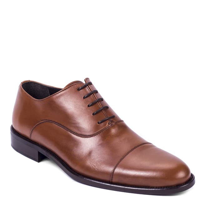 Ortiz & Reed Tan Brown Leather Magna Oxford Shoes