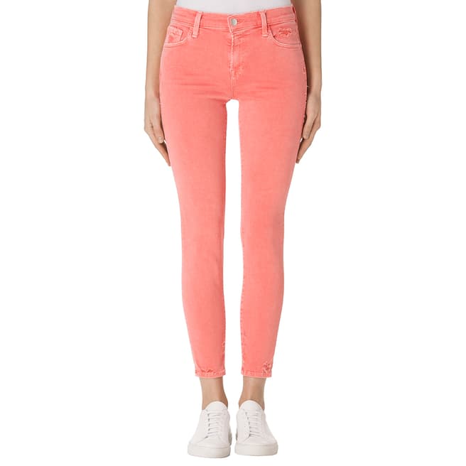 J Brand Glowing Pink 835 Mid Rise Crop Skinny Jeans