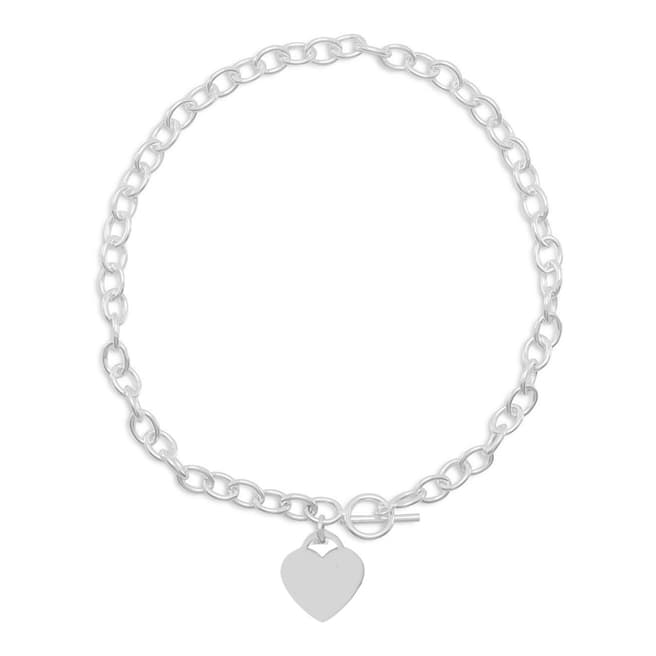 Chloe Collection by Liv Oliver Silver Plated Heart Charm Necklace
