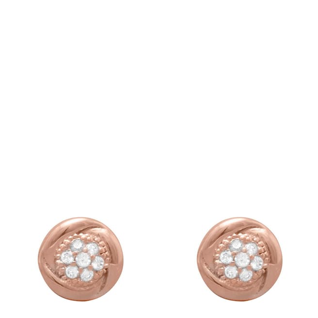Chloe Collection by Liv Oliver Rose Gold Cubic Zirconia Stud Earrings