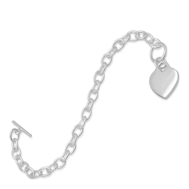Chloe Collection by Liv Oliver Silver Plated Heart Charm Bracelet