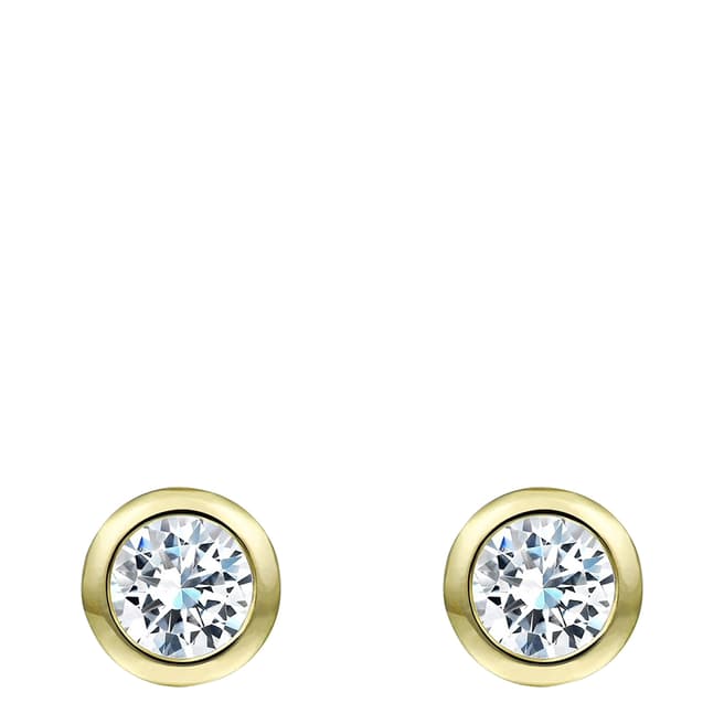 Chloe Collection by Liv Oliver Gold Bezel Stud Earrings