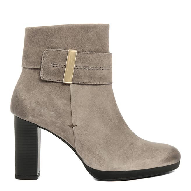 Roberto Carrioli Grey Leather Ankle Strap Detail Ankle Boots
