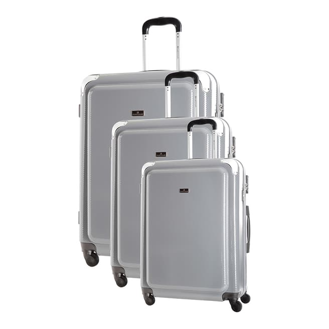 Platinium Set of 3 Grey Spinner Robinson Suitcases 50/60/73cm