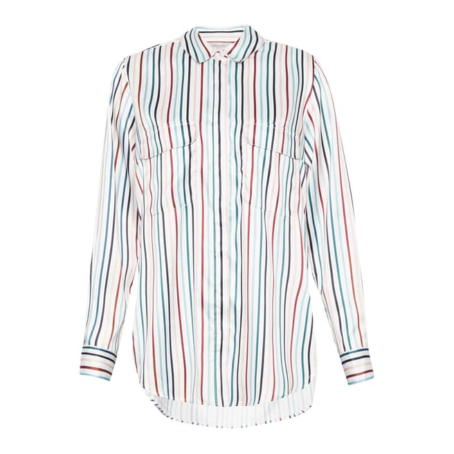 Great Plains Cream/Redcurrant Rainbow Stripe Pocket Shirt