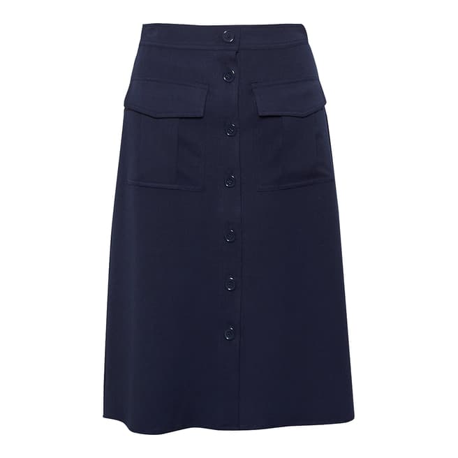 Great Plains Classic Navy Freya Brushed Suiting Skirt