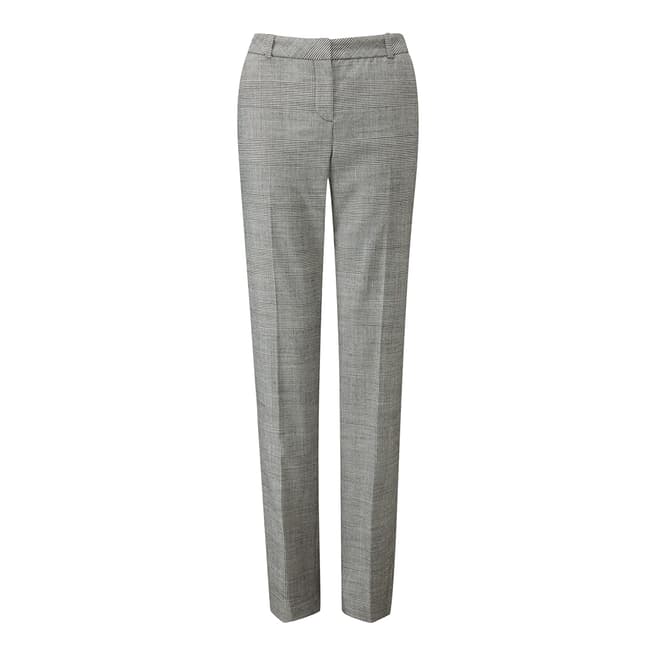 Pure Collection Prince of Wales Slim Leg Wool Blend Trousers