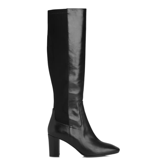 L K Bennett Black Leather Brianna Heeled Calf Boots