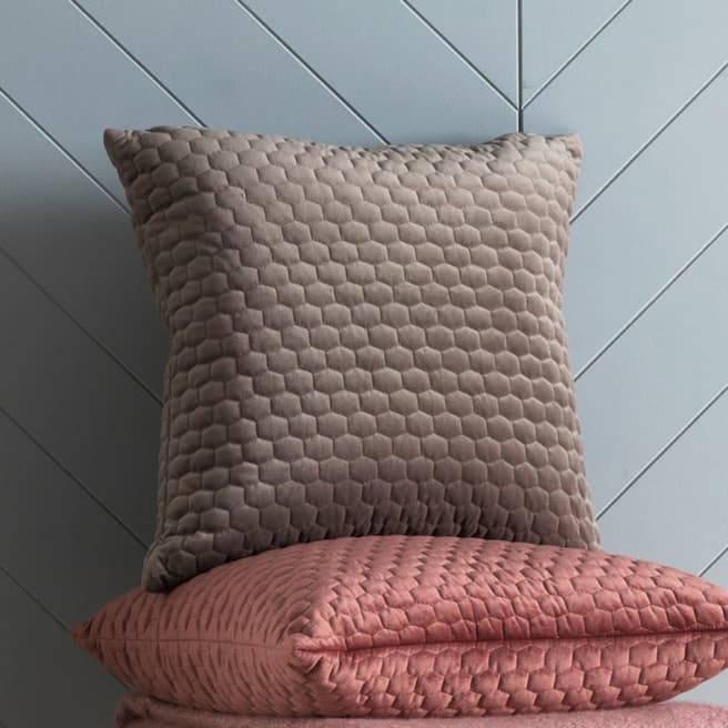 Gallery Living Taupe Honeycomb Quilted Cushion 45x45cm